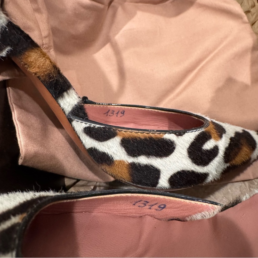 Alaia Leopard Print Pony Hair Studded Point Toe Heels - Picture 13 of 16